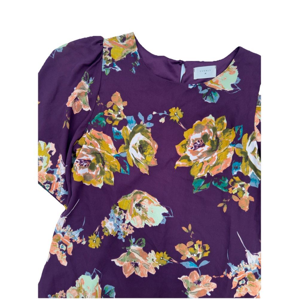 Anthropologie Everly Floral Print Wide Sleeve Shift Dress Women's Size‎ Large